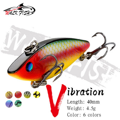 WALK FISH 40mm 4,5g Crankbait Mini Vib Bait Makšķerēšanas māneklis bez lūpu grabulis Hard Bait Mākslīgi grimstošs vobleris makšķerēšanas piederumiem