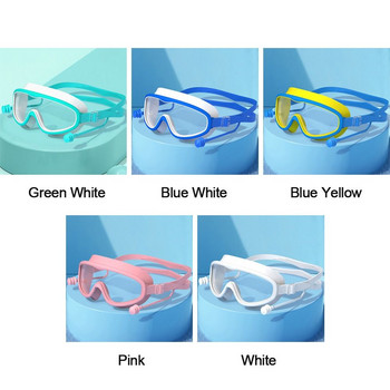 Детски очила за плуване с големи рамки и тапи за уши Детски очила против замъгляване за плуване Момчета Момичета Очила за басейн, плаж wim Eyewear