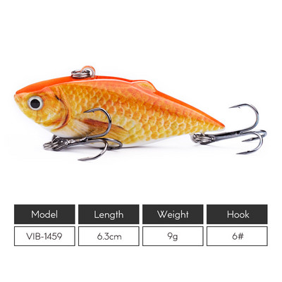 1 τεμ 6,3 εκ. VIB Crankbait 8,5 g Lifelike Fishing Lure Υψηλής ποιότητας Δόλωμα Ψαρέματος Slow Sinking Hard Fishing Wobbler Pesca Mini Vib