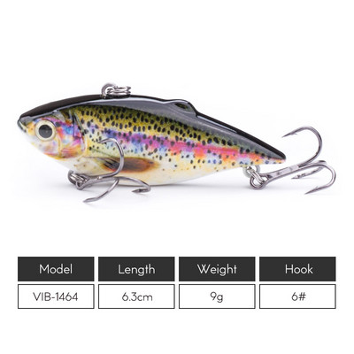 1 τεμ 6,3 εκ. VIB Crankbait 8,5 g Lifelike Fishing Lure Υψηλής ποιότητας Δόλωμα Ψαρέματος Slow Sinking Hard Fishing Wobbler Pesca Mini Vib