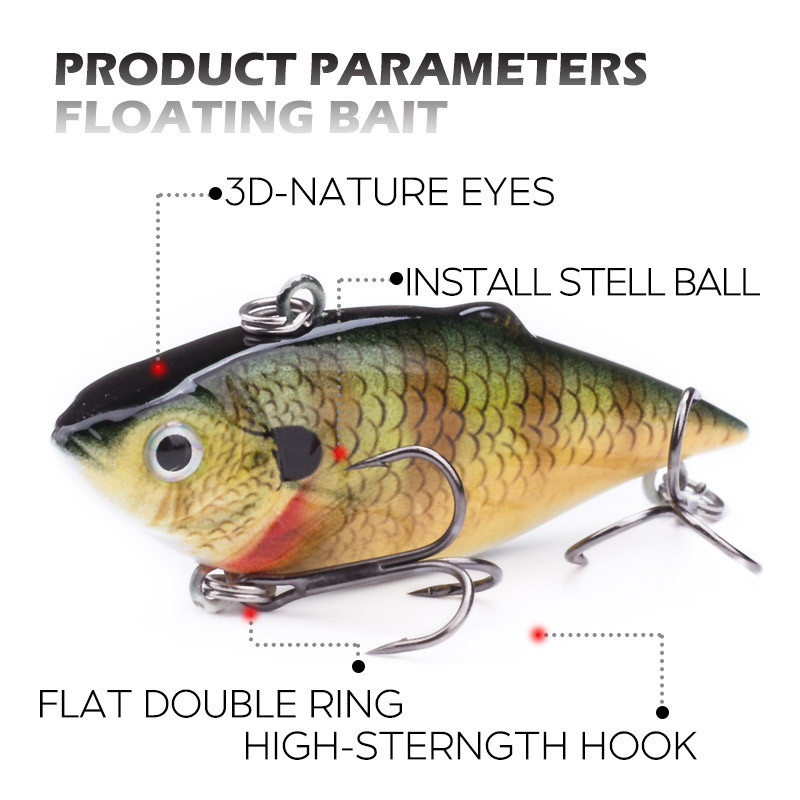 1 τεμ 6,3 εκ. VIB Crankbait 8,5 g Lifelike Fishing Lure Υψηλής ποιότητας Δόλωμα Ψαρέματος Slow Sinking Hard Fishing Wobbler Pesca Mini Vib