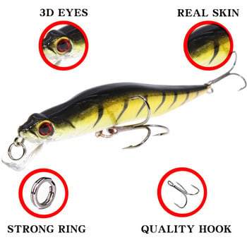 1 ΤΕΜ 11,5 cm 10,7 g Minnow Fishing Lures Wobbler Hard Baits Crankbaits ABS Artificial Lure for Bass Pike Fishing Tacking