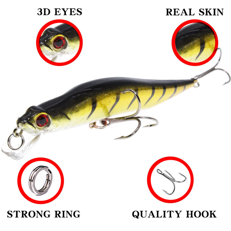 1 bucăți 11,5 cm 10,7 g Naluci de pescuit Minnow Wobbler Momeli dure Crankbaits Nalucă artificială ABS pentru echipament de pescuit cu stiucă