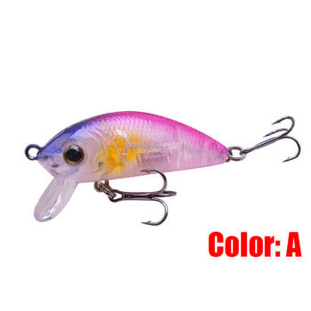 1 τεμ. Luminous Minnow Fishing Lure 50mm 4,5g Topwater Hard Bait Wobblers Swimbait Crankbaits for Carp ριγέ εργαλεία ψαρέματος μπάσου