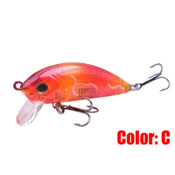 1 τεμ. Luminous Minnow Fishing Lure 50mm 4,5g Topwater Hard Bait Wobblers Swimbait Crankbaits for Carp ριγέ εργαλεία ψαρέματος μπάσου