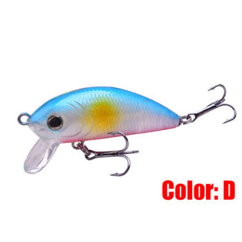 1 τεμ. Luminous Minnow Fishing Lure 50mm 4,5g Topwater Hard Bait Wobblers Swimbait Crankbaits for Carp ριγέ εργαλεία ψαρέματος μπάσου