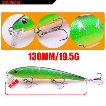 1 бр. Плаващи воблери Риболовни примамки Minnow 130 mm 19,5 g Crankbaits Изкуствена твърда примамка Bass Pike Lure Pesca риболовни принадлежности