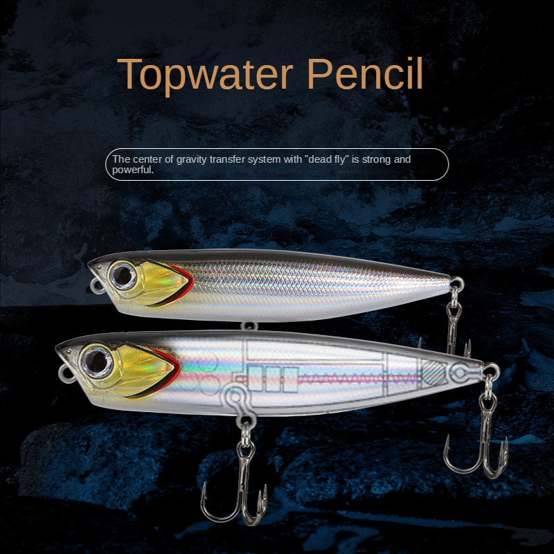 Topwater Ujuv pliiats 5g 15g Püügilant Surface Stickbait Kunstlikud kõndimissöödad Vooblerid Trolling Jerkbait Bass Pike