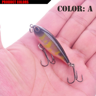 Naluci de pescuit Mini creion 4,8 cm 3,6 g Naluci de scufundare Wobblers Momeală artificială din plastic dur Iarnă Minnow Bass Pesca Treble Hooks Tackle