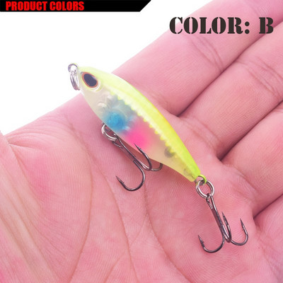 Naluci de pescuit Mini creion 4,8 cm 3,6 g Naluci de scufundare Wobblers Momeală artificială din plastic dur Iarnă Minnow Bass Pesca Treble Hooks Tackle