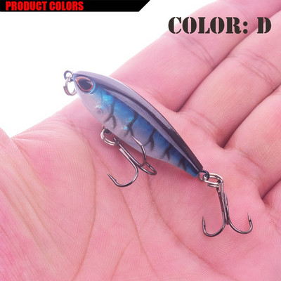 Naluci de pescuit Mini creion 4,8 cm 3,6 g Naluci de scufundare Wobblers Momeală artificială din plastic dur Iarnă Minnow Bass Pesca Treble Hooks Tackle