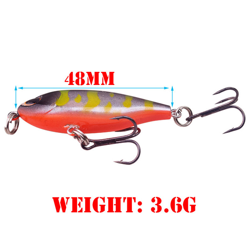 Naluci de pescuit Mini creion 4,8 cm 3,6 g Naluci de scufundare Wobblers Momeală artificială din plastic dur Iarnă Minnow Bass Pesca Treble Hooks Tackle