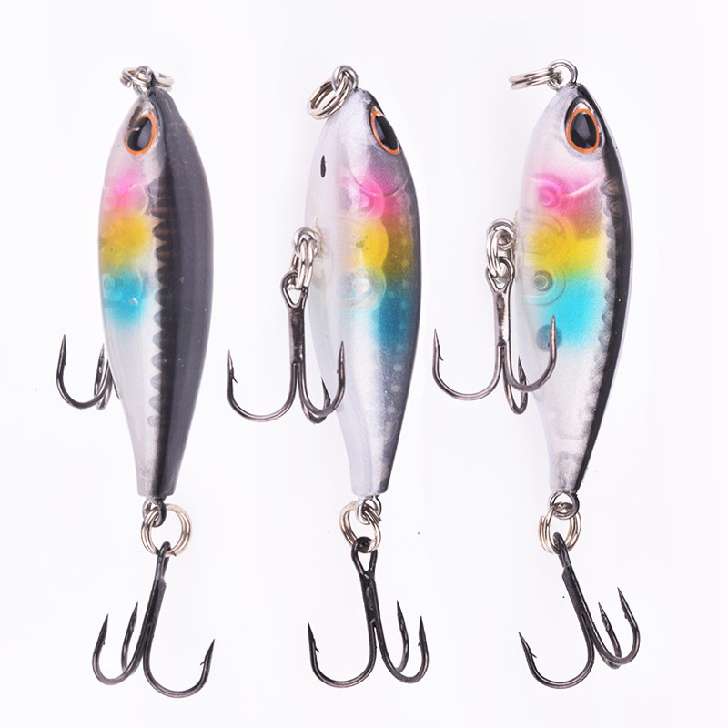 Naluci de pescuit Mini creion 4,8 cm 3,6 g Naluci de scufundare Wobblers Momeală artificială din plastic dur Iarnă Minnow Bass Pesca Treble Hooks Tackle