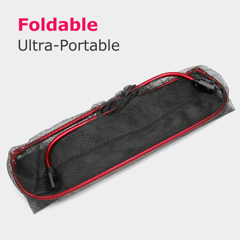 LINNHUE kokkupandav kolmnurkne püügivõrk alumiiniumsulamist 40 cm/60 cm sügavusega kaasaskantav võrguvarras püügiks suur tihe võrk ilma käepidemeta