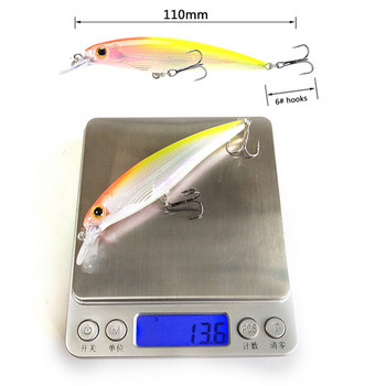 1 ΤΕΜ. Τεχνητό δόλωμα Σκληρό αιωρούμενο Wobbler για Αξεσουάρ ψαρέματος με στροφαλοφόρους κυπρίνους λούτσους/εμπορεύματα/αναλώσιμα/δέλεαρ Minnow Fish Bass 3d Eyes