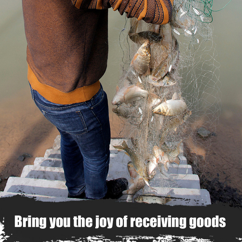 Mitmes suuruses püügivõrk püünisvõrk Monofilament nakkevõrk merekala võrgutarviku disain kalapüügitarve Valatud nakke söötja kalapüük