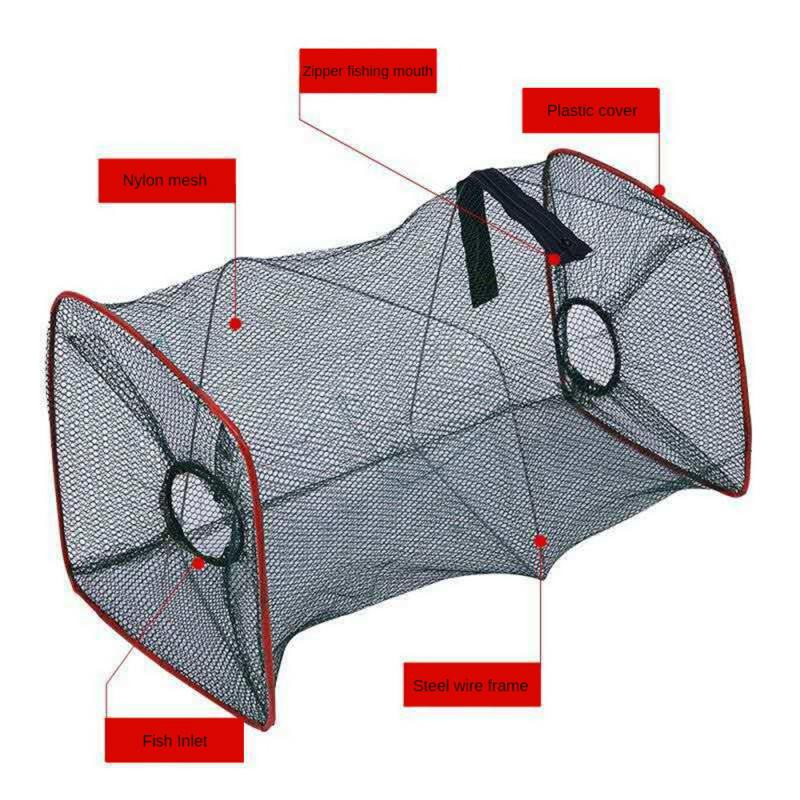 1 vnt. krevečių gaudyklė Teleskopinis sulankstomas žvejybos tinklas tinklinis narvas su tiektuvu.