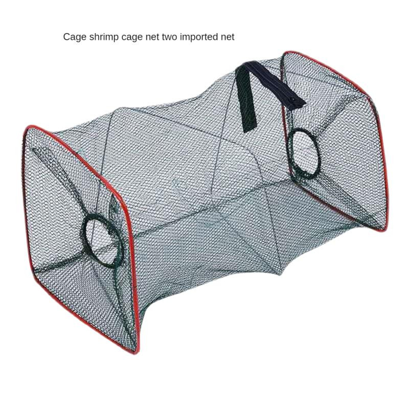 1 vnt. krevečių gaudyklė Teleskopinis sulankstomas žvejybos tinklas tinklinis narvas su tiektuvu.