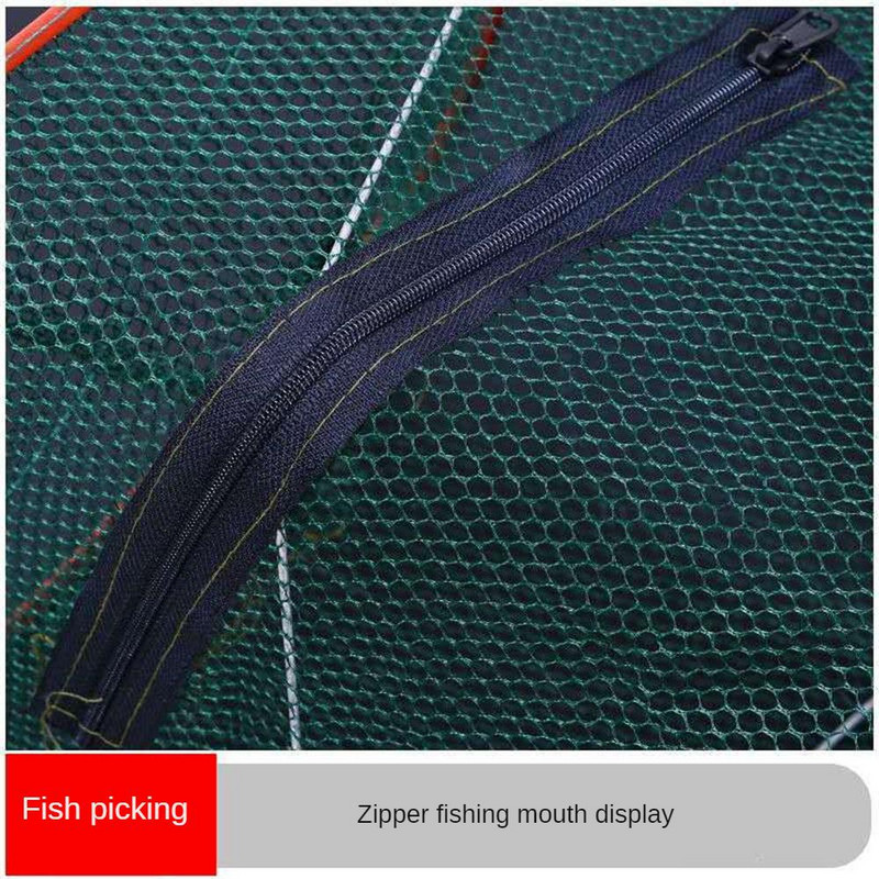 1 vnt. krevečių gaudyklė Teleskopinis sulankstomas žvejybos tinklas tinklinis narvas su tiektuvu.