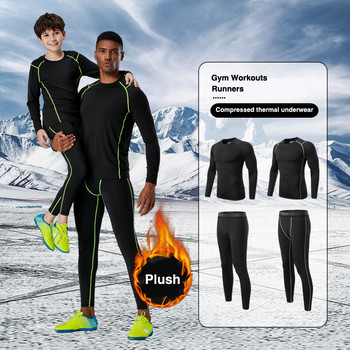 Ανδρικά Μαύρα Σετ Εσωρούχων Σκι Winter Sports Quick Dry Thermal εσώρουχα σκι Αθλητικά ρούχα Winter Long Johns για Ανδρικά