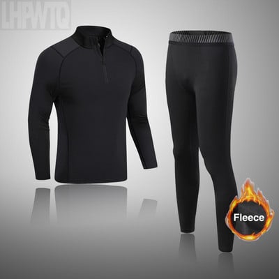 Ανδρικά Μαύρα Σετ Εσωρούχων Σκι Winter Sports Quick Dry Thermal εσώρουχα σκι Αθλητικά ρούχα Winter Long Johns για Ανδρικά