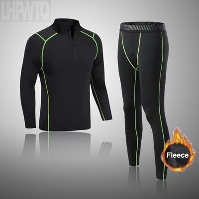 Ανδρικά Μαύρα Σετ Εσωρούχων Σκι Winter Sports Quick Dry Thermal εσώρουχα σκι Αθλητικά ρούχα Winter Long Johns για Ανδρικά