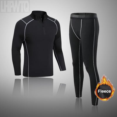 Ανδρικά Μαύρα Σετ Εσωρούχων Σκι Winter Sports Quick Dry Thermal εσώρουχα σκι Αθλητικά ρούχα Winter Long Johns για Ανδρικά