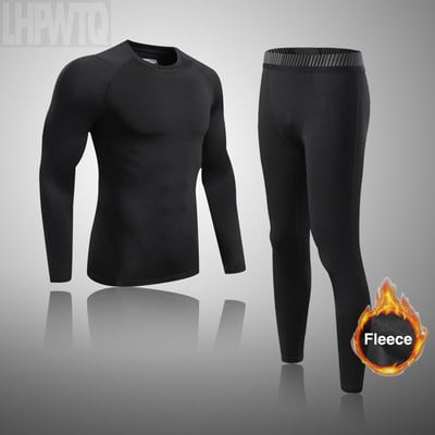 Ανδρικά Μαύρα Σετ Εσωρούχων Σκι Winter Sports Quick Dry Thermal εσώρουχα σκι Αθλητικά ρούχα Winter Long Johns για Ανδρικά