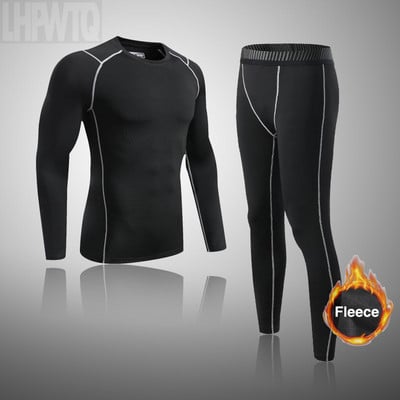 Ανδρικά Μαύρα Σετ Εσωρούχων Σκι Winter Sports Quick Dry Thermal εσώρουχα σκι Αθλητικά ρούχα Winter Long Johns για Ανδρικά
