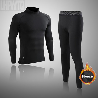 Ανδρικά Μαύρα Σετ Εσωρούχων Σκι Winter Sports Quick Dry Thermal εσώρουχα σκι Αθλητικά ρούχα Winter Long Johns για Ανδρικά