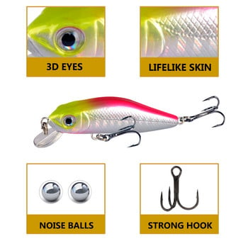 1PCS Crankbait Minnow Fishing Lure Плаваща твърда стръв 6cm 4.5g изкуствена стръв Риболовни воблери Плуващи риболовни принадлежности за шаран