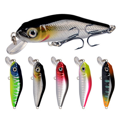 1Gb Crankbait Minnow zvejas māneklis peldošs cietais ēsma 6cm 4,5g mākslīgā ēsma makšķerēšanas vobleri peldēšanai karpu makšķerēšanas piederumi
