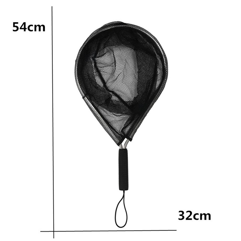 Must alumiiniumist kärbsepüügi forelli võrk nailonist kalasäästja käsivõrk Kalavõrgu maandumisvõrgud