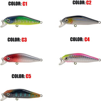 1τμχ Mini Wobblers Sinking Minnow Fishing Lures Bass Crankbait Hooks Tackle Crank Baits 6cm 4,5g pesca