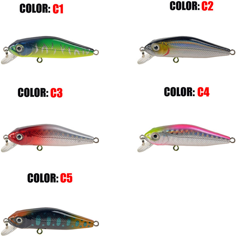 1db Mini Wobblerek Süllyedő Minnow horgászcsalik Bass Crankbait Hooks Tackle Crank Baits 6cm 4,5g pesca