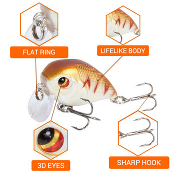 1 τεμ. Floating Crank Fishing Lures Wobblers 4,5cm 7,4g Τεχνητό Πλαστικό Σκληρό Δόλωμα Ποιότητα Εργαλείο ψαρέματος Minnow Bass Pike