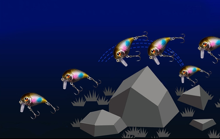 1 buc. Naluci de pescuit cu manivela plutitoare Wobblers 4,5 cm 7,4 g Momeală tare din plastic artificial de calitate Minnow Bass Stiuca Tackle de pescuit