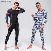 Quick Dry Funktsionaalne Compression Spordidress Fitness Tight Särgid Spordiülikonnad Meeste Suusa termopesu komplektid Sport