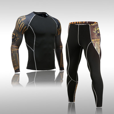 Quick Dry Funktsionaalne Compression Spordidress Fitness Tight Särgid Spordiülikonnad Meeste Suusa termopesu komplektid Sport