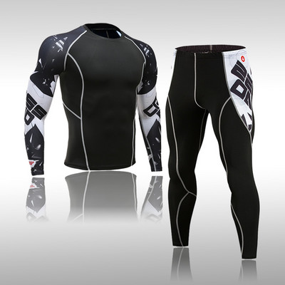 Quick Dry Funktsionaalne Compression Spordidress Fitness Tight Särgid Spordiülikonnad Meeste Suusa termopesu komplektid Sport