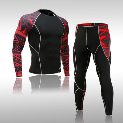 Quick Dry Funktsionaalne Compression Spordidress Fitness Tight Särgid Spordiülikonnad Meeste Suusa termopesu komplektid Sport