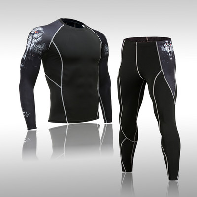 Quick Dry Funktsionaalne Compression Spordidress Fitness Tight Särgid Spordiülikonnad Meeste Suusa termopesu komplektid Sport