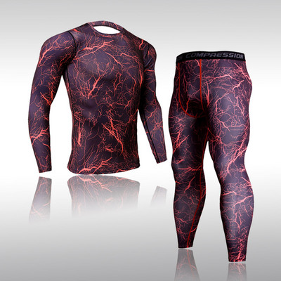 Quick Dry Funktsionaalne Compression Spordidress Fitness Tight Särgid Spordiülikonnad Meeste Suusa termopesu komplektid Sport