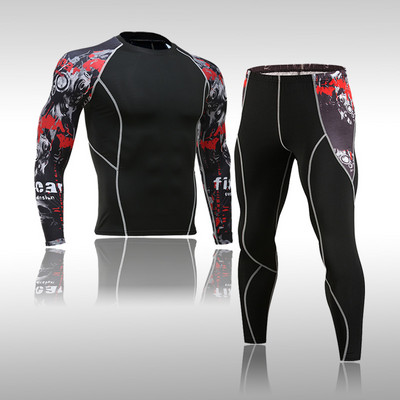 Quick Dry Funktsionaalne Compression Spordidress Fitness Tight Särgid Spordiülikonnad Meeste Suusa termopesu komplektid Sport