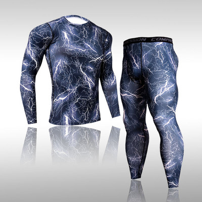 Quick Dry Funktsionaalne Compression Spordidress Fitness Tight Särgid Spordiülikonnad Meeste Suusa termopesu komplektid Sport