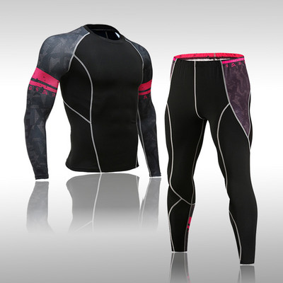 Quick Dry Funktsionaalne Compression Spordidress Fitness Tight Särgid Spordiülikonnad Meeste Suusa termopesu komplektid Sport