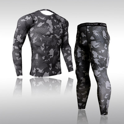 Quick Dry Funktsionaalne Compression Spordidress Fitness Tight Särgid Spordiülikonnad Meeste Suusa termopesu komplektid Sport