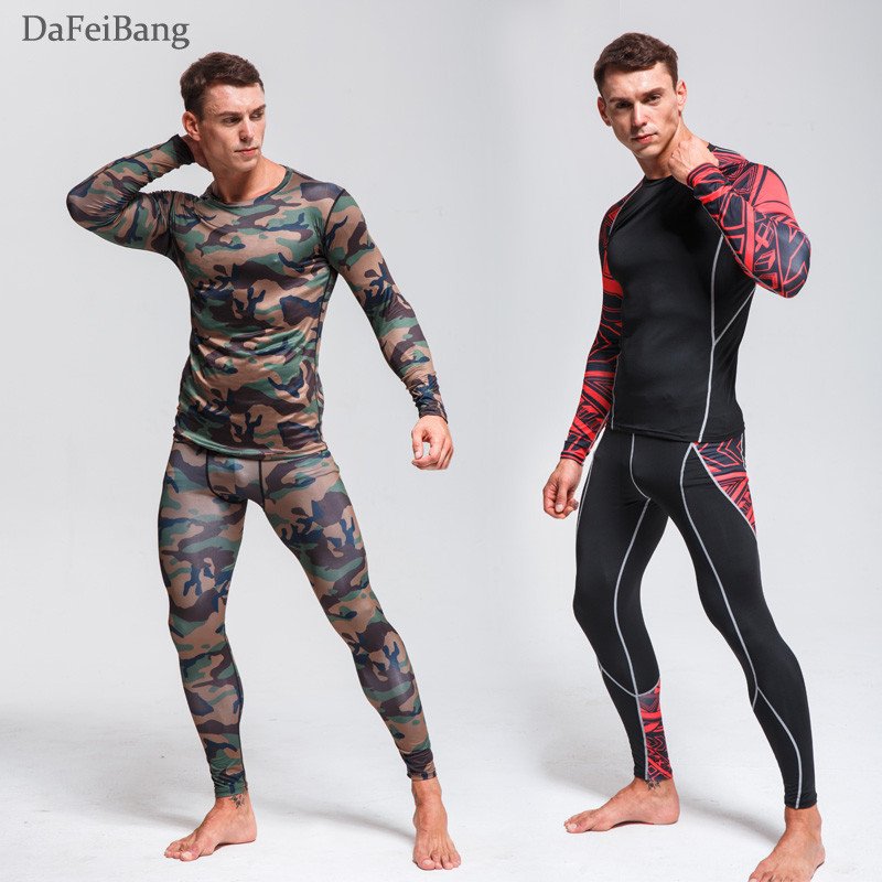 Quick Dry Funktsionaalne Compression Spordidress Fitness Tight Särgid Spordiülikonnad Meeste Suusa termopesu komplektid Sport