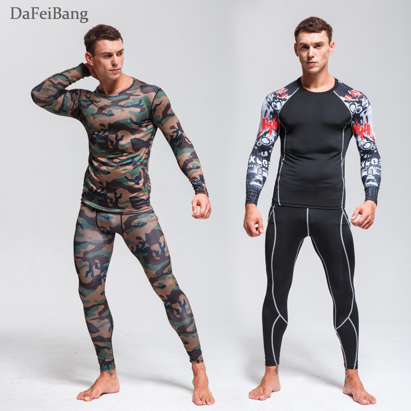 Quick Dry Funktsionaalne Compression Spordidress Fitness Tight Särgid Spordiülikonnad Meeste Suusa termopesu komplektid Sport