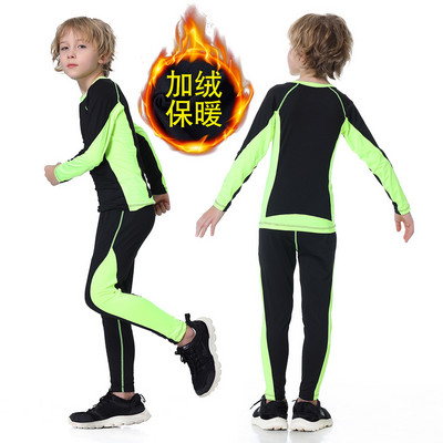 Παιδικά βελούδινα αθλητικά ρούχα Προπόνηση για αγόρια Γυμναστήριο Τζέρσεϊ Ποδόσφαιρο Μπάσκετ Σκι Snowboarding Καλσόν σετ δύο τεμαχίων Εσώρουχα